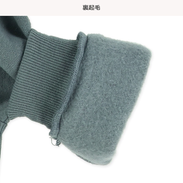 裏起毛いぬヴィンテージ風脇リブトレーナー