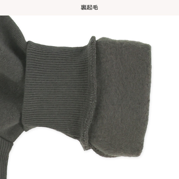 裏起毛いぬヴィンテージ風脇リブトレーナー