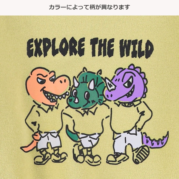 裏起毛なかよし恐竜トレーナー