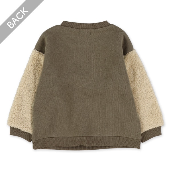 裏起毛袖ボアトレーナー