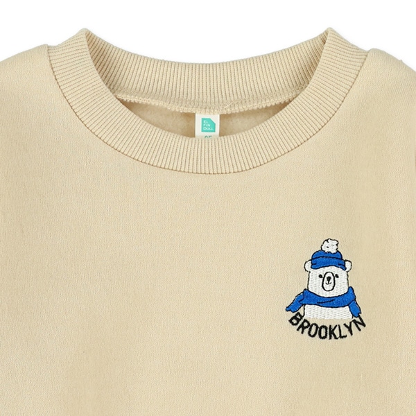 裏起毛くま刺繍トレーナー