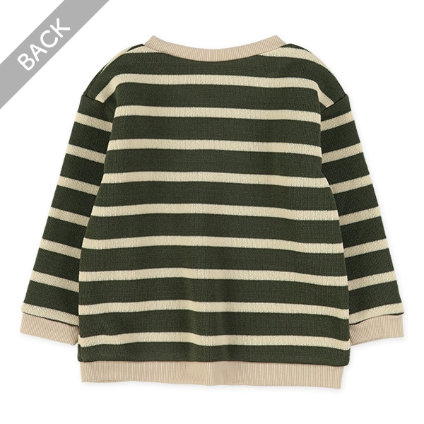 裏起毛ニットソーボーダートレーナー