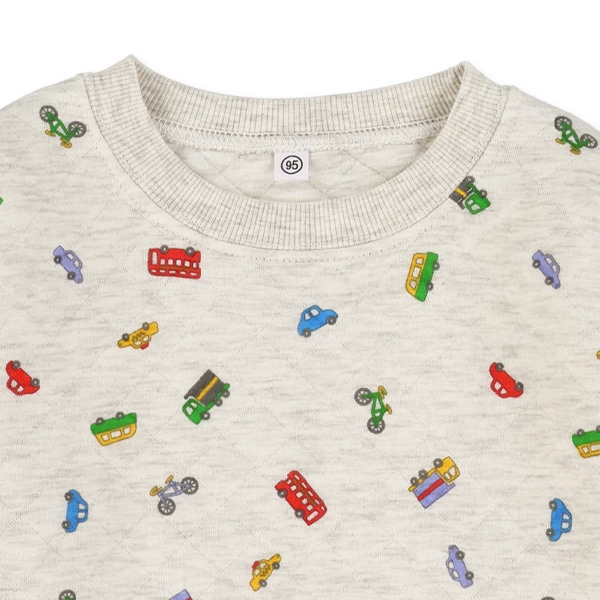 キルトカラフル総柄トレーナー