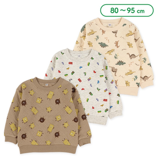 キルトカラフル総柄トレーナー