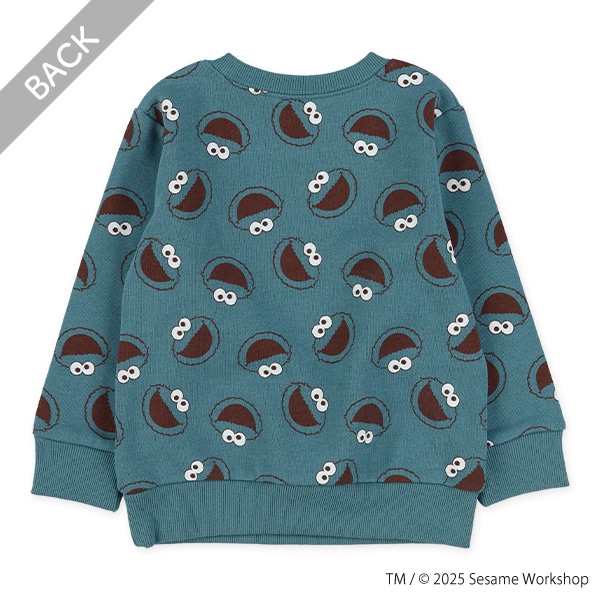 裏起毛総柄トレーナー（セサミストリート）
