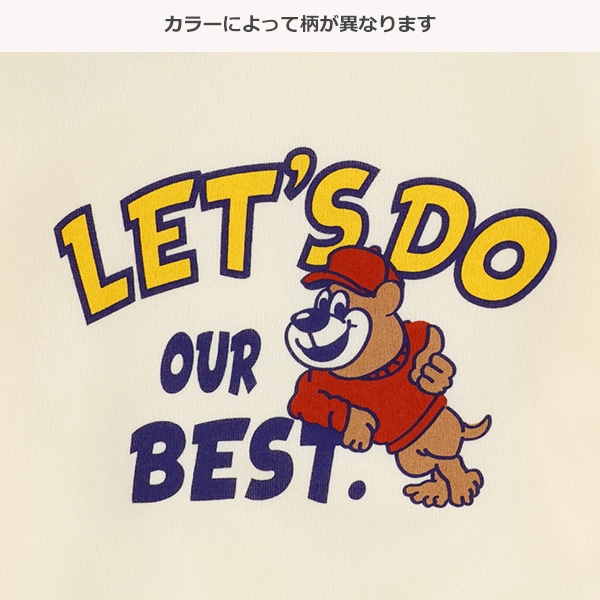 裏起毛アメカジ柄コミックトレーナー