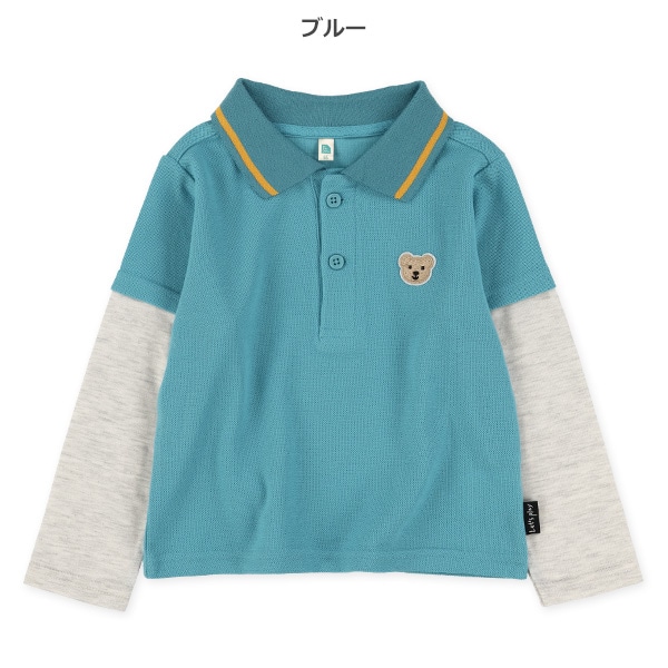 レイヤード風長袖ポロシャツ