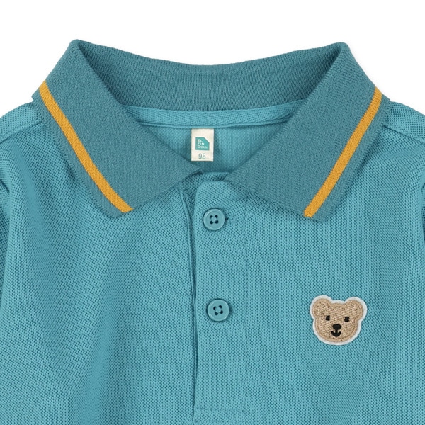 レイヤード風長袖ポロシャツ