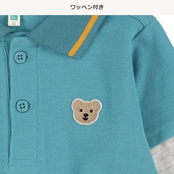 レイヤード風長袖ポロシャツ