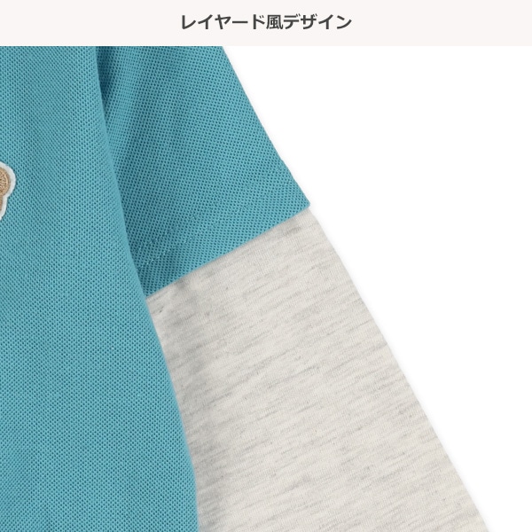 レイヤード風長袖ポロシャツ