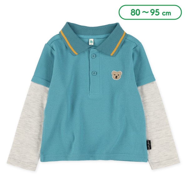 レイヤード風長袖ポロシャツ