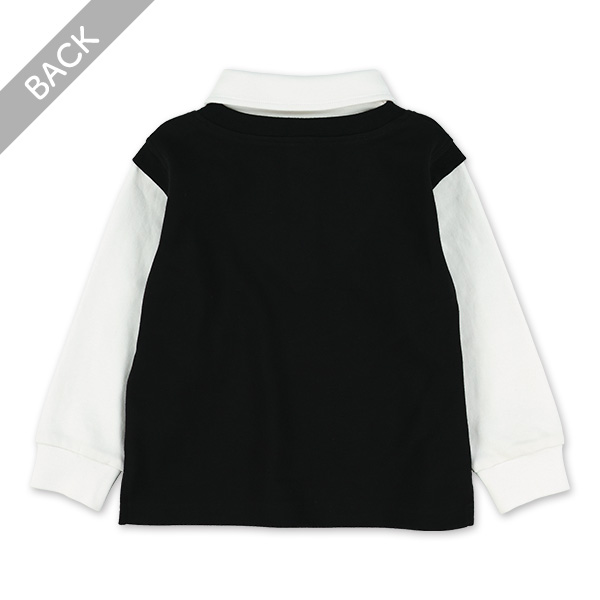 ベスト切り替え風長袖ポロシャツ