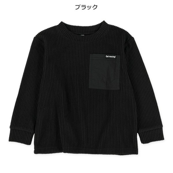 ニットコール布帛ポケット付き長袖Tシャツ