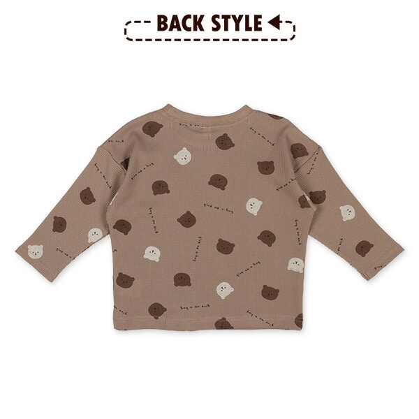 ワッフルくま総柄長袖tシャツ 西松屋公式オンラインストア