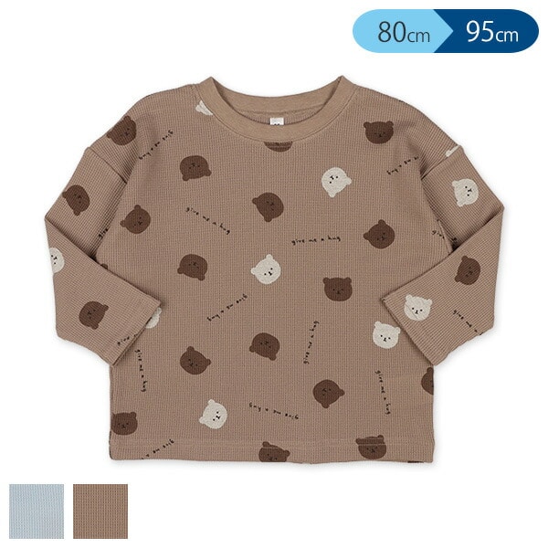 ワッフルくま総柄長袖tシャツ 西松屋公式オンラインストア