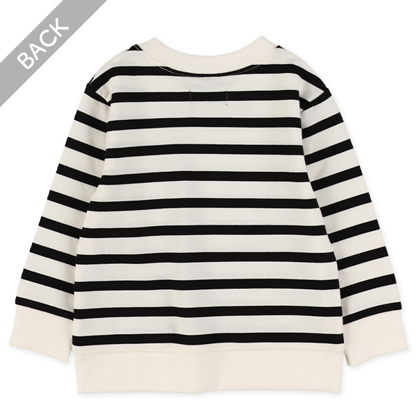 ミニ裏毛ボーダー薄手トレーナー