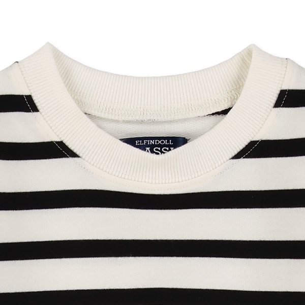 ミニ裏毛ボーダー薄手トレーナー