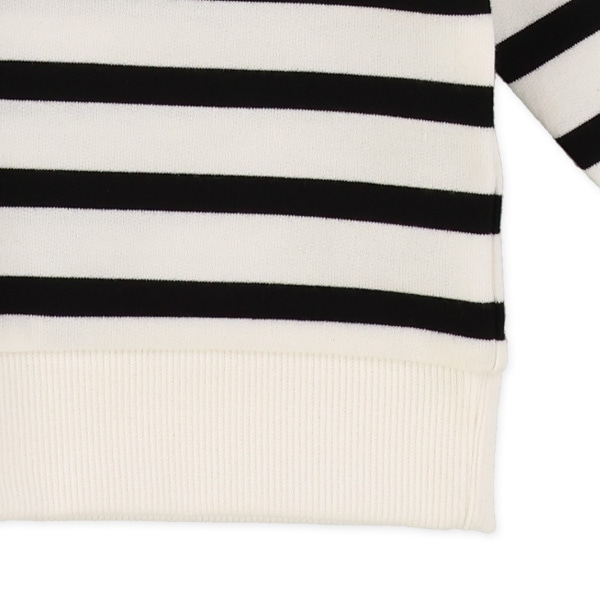 ミニ裏毛ボーダー薄手トレーナー