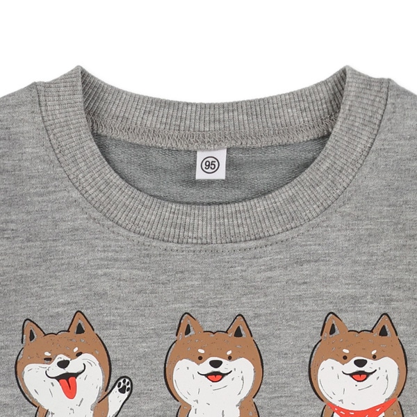 ミニ裏毛恐竜・いぬ前後プリント薄手トレーナー