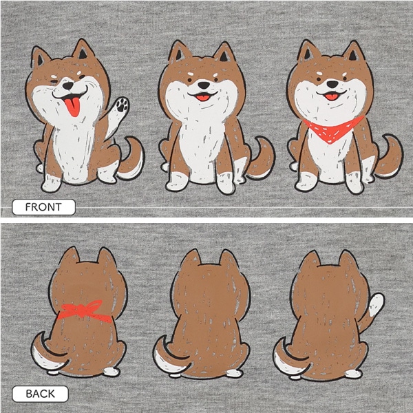 ミニ裏毛恐竜・いぬ前後プリント薄手トレーナー