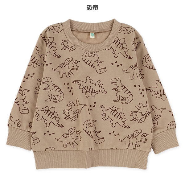 ミニ裏毛恐竜・乗り物薄手トレーナー