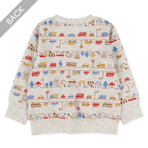 ミニ裏毛恐竜・乗り物薄手トレーナー