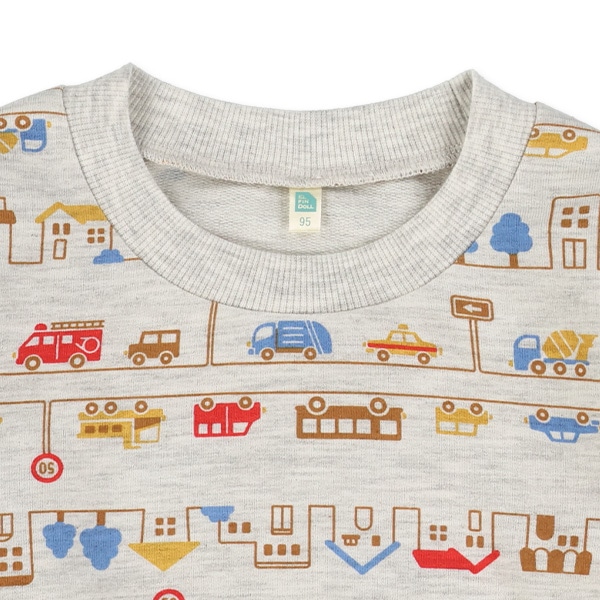 ミニ裏毛恐竜・乗り物薄手トレーナー