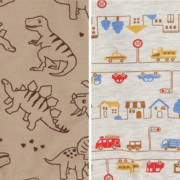 ミニ裏毛恐竜・乗り物薄手トレーナー