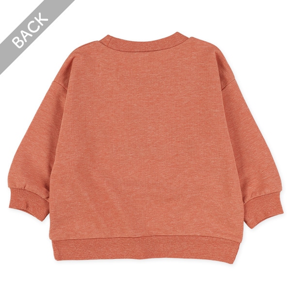 裏毛ブロックくるまサガラ刺繍薄手トレーナー