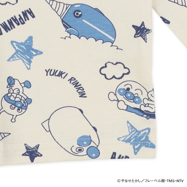 裏毛総柄長袖Tシャツ（アンパンマン）