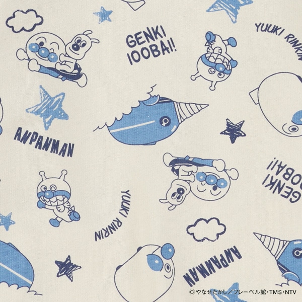 裏毛総柄長袖Tシャツ（アンパンマン）