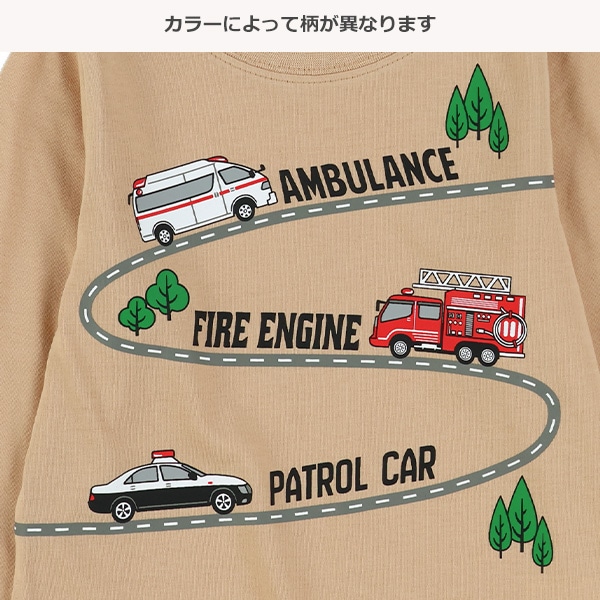 はたらくくるま集合長袖Tシャツ