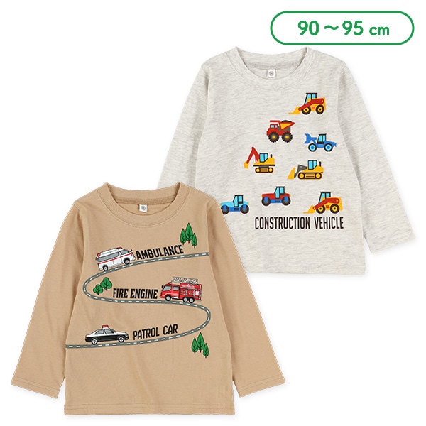 はたらくくるま集合長袖Tシャツ