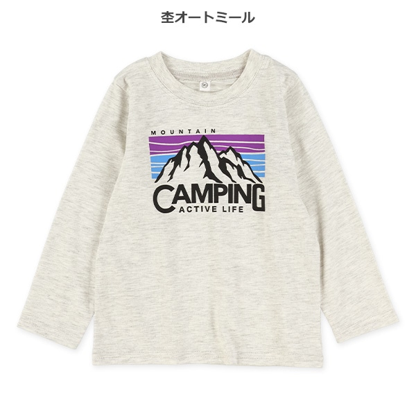 山柄長袖Tシャツ