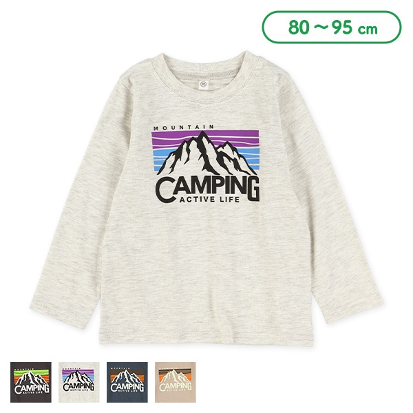 山柄長袖Tシャツ