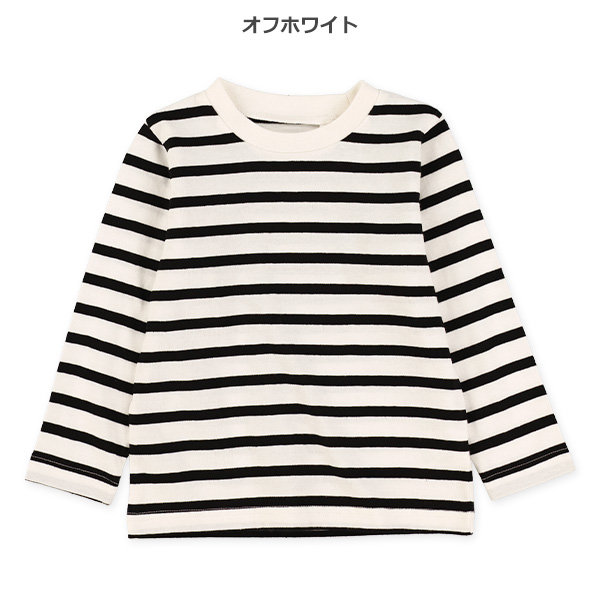 先染めシングルボーダー長袖Tシャツ