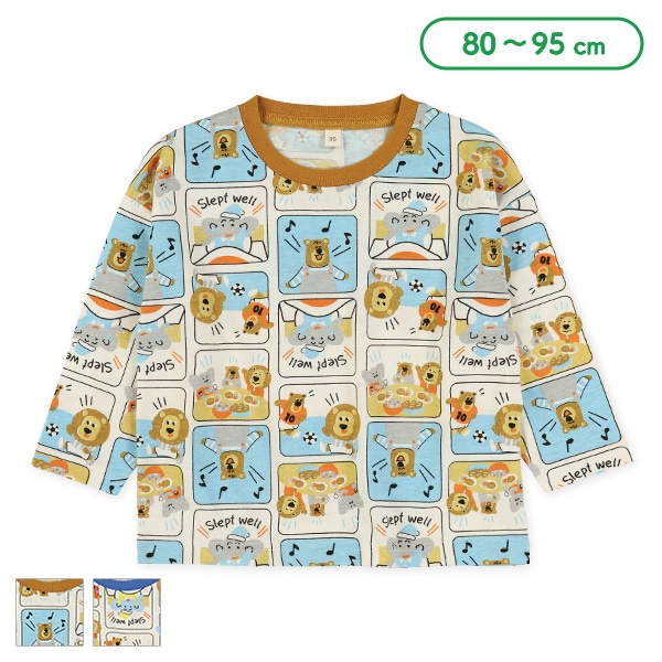 アニマルアメコミ柄長袖Tシャツ