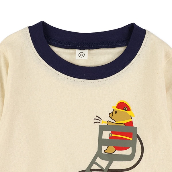 くま消防車長袖Tシャツ