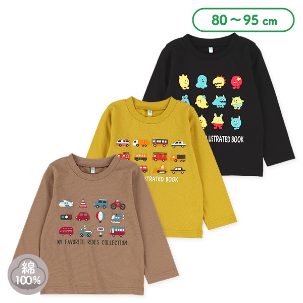 発泡プリント長袖Tシャツ