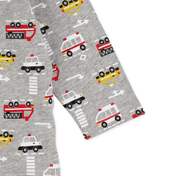 くるま・電車総柄長袖Tシャツ