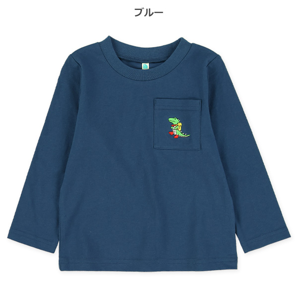 ポケット刺繍長袖Tシャツ