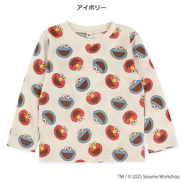 総柄長袖Tシャツ（セサミストリート）