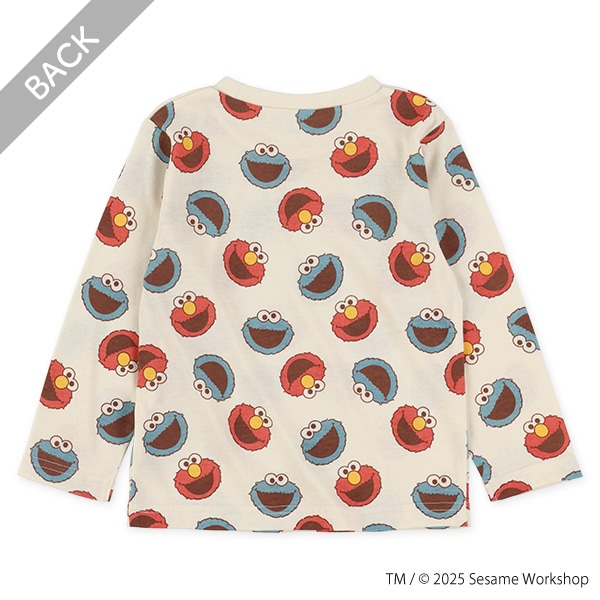 総柄長袖Tシャツ（セサミストリート）
