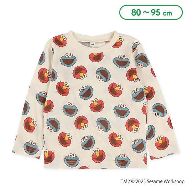 総柄長袖Tシャツ（セサミストリート）