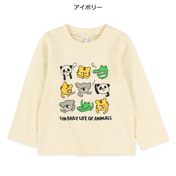 アニマルフェイスミックス長袖Tシャツ