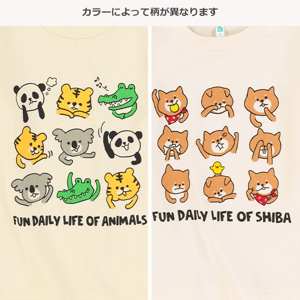 アニマルフェイスミックス長袖Tシャツ