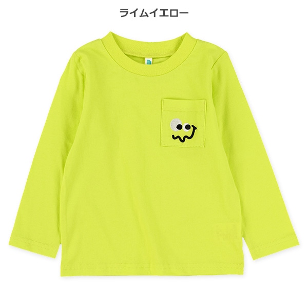 ポケット刺繍長袖Tシャツ（フェイス）