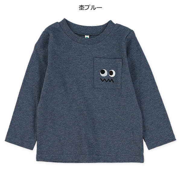 ポケット刺繍長袖Tシャツ（フェイス）