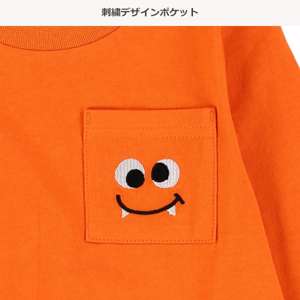 ポケット刺繍長袖Tシャツ（フェイス）