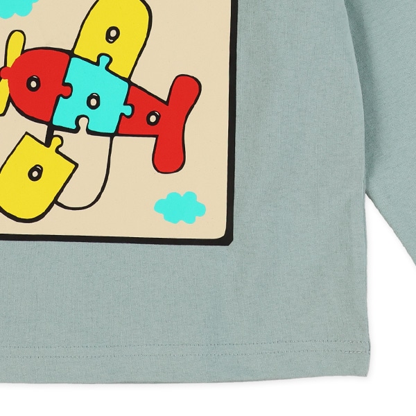 パズル柄長袖Tシャツ